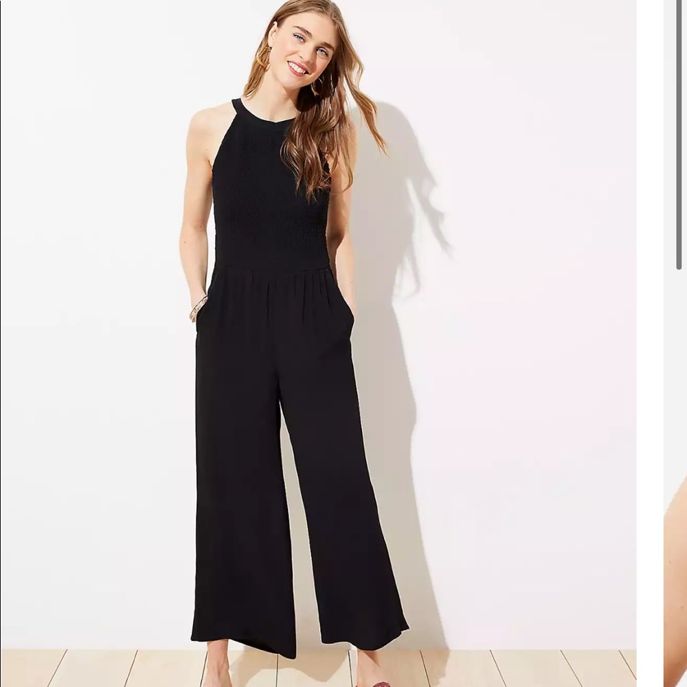NWT high neck, wide leg black jumpsuit
